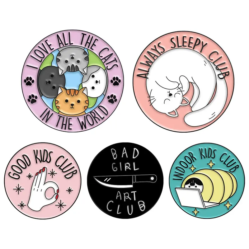 Cartoon Cute Animals Round Badge Good Kids Club Always Sleepy Enamel Lapel Pin Clothes Bags Pet Badge Jewelry Accessories Gift
Cartoon Cute Animals Round Badge Good Kids Club Always Sleepy Enamel Lapel Pin Clothes Bags Pet Badge Jewelry Accessories Gift