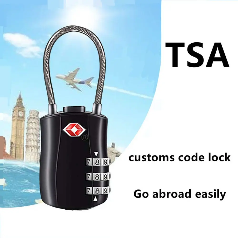 Padlock Cable Luggage Lock Portable Padlock with Steel Cable Smart Combination Lock Customs Code Lock TSA Customs Lock
Padlock Cable Luggage Lock Portable Padlock with Steel Cable Smart Combination Lock Customs Code Lock TSA Customs Lock