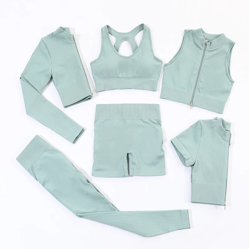Fitness Yoga Pants Set Sports Bra Ribbed Seamless Zipper Sportswear Top High Waisted Hip Lift Workout Suit Gym Outfits Clothing
Fitness Yoga Pants Set Sports Bra Ribbed Seamless Zipper Sportswear Top High Waisted Hip Lift Workout Suit Gym Outfits Clothing