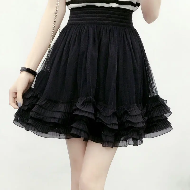 Summer Skirt Korean Style Black White Mini Tutu Skirt Elastic Lace Pleated Skirts Women High Waist Jupe Femme E104
Summer Skirt Korean Style Black White Mini Tutu Skirt Elastic Lace Pleated Skirts Women High Waist Jupe Femme E104