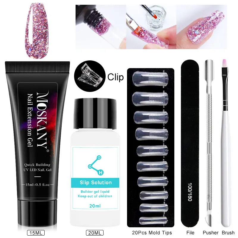 15ml Poly Nail Gel Full Set For Extention Nail Glitter Solid Color Gel Polish Kit Set Acrylic Nail Beginner Manicure Tool Kits
15ml Poly Nail Gel Full Set For Extention Nail Glitter Solid Color Gel Polish Kit Set Acrylic Nail Beginner Manicure Tool Kits