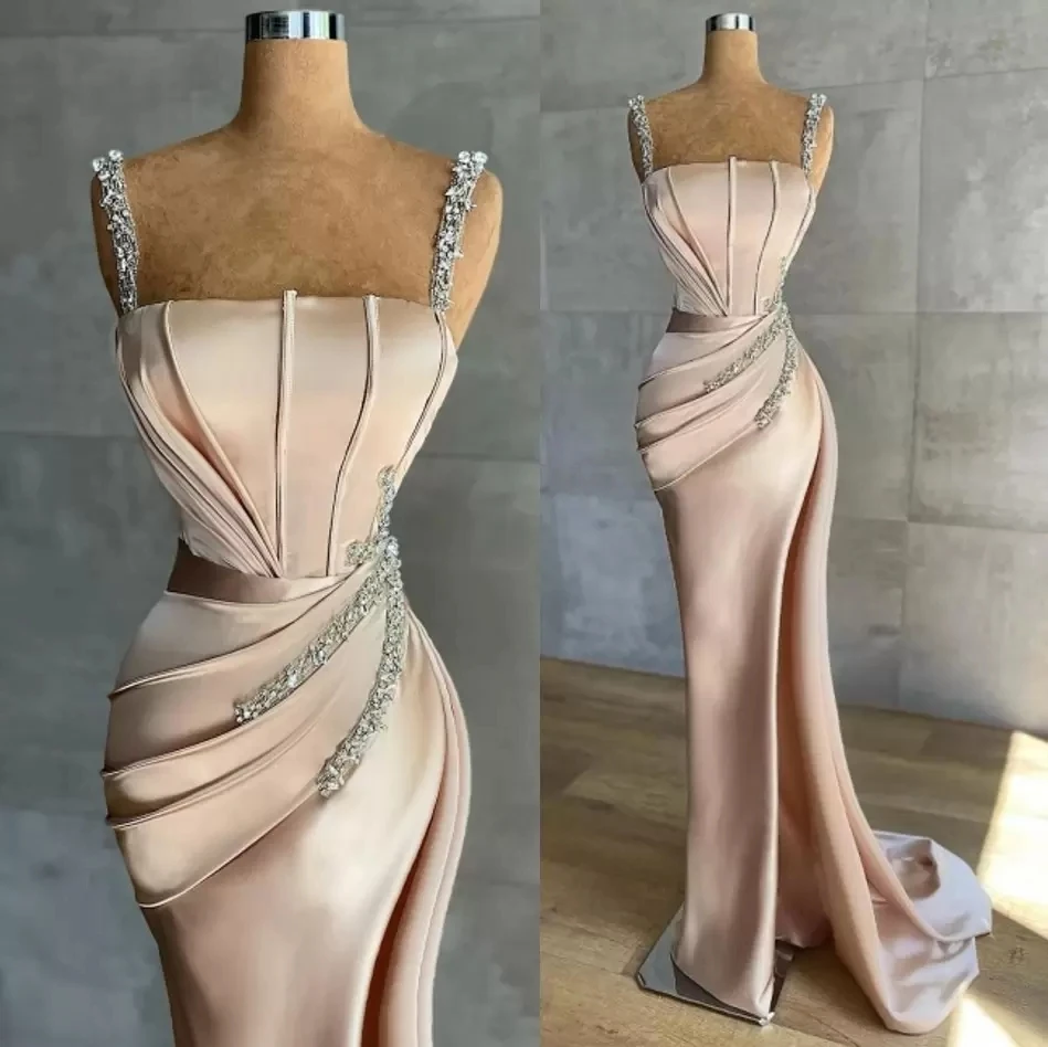 Arabic Dubai Mermaid Evening Dress Spaghetti Strap Beading Satin Prom Party Gowns Celebrity Vestidos Fiesta Robe De Soiree
Arabic Dubai Mermaid Evening Dress Spaghetti Strap Beading Satin Prom Party Gowns Celebrity Vestidos Fiesta Robe De Soiree
