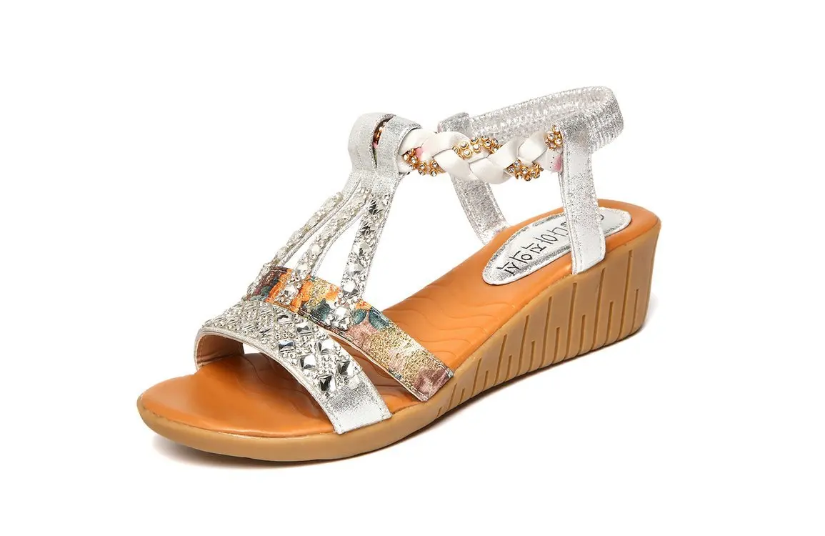 2022 New Ladies Summer Sandals Classic Bohemian Open Toe Roman Sandals Rhinestone Fashion Trend Platform Wedge Sandals
2022 New Ladies Summer Sandals Classic Bohemian Open Toe Roman Sandals Rhinestone Fashion Trend Platform Wedge Sandals