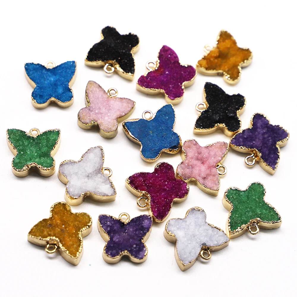 Reiki Butterfly Charm Crystal Natural Stone Druze Agate Pendant DIY Necklace Jewelry Send Women Gift Accessories Wholesale 6pces
Reiki Butterfly Charm Crystal Natural Stone Druze Agate Pendant DIY Necklace Jewelry Send Women Gift Accessories Wholesale 6pces