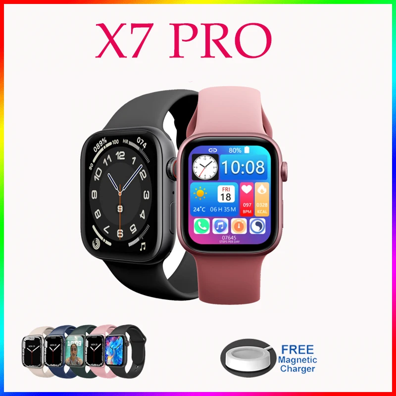 X7 Pro Waterproof Smart Watch Men Women Bluetooth Calling Wireless Charging Custom Dial Smart Watch Sleep Heart Rate Monitor
X7 Pro Waterproof Smart Watch Men Women Bluetooth Calling Wireless Charging Custom Dial Smart Watch Sleep Heart Rate Monitor