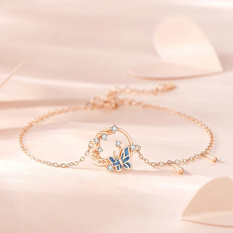Original Butterfly Wreath Bracelet for Female Sterling Silver Rose Gold Bracelet for Girlfriends Hand Jewelry Holiday Gift
Original Butterfly Wreath Bracelet for Female Sterling Silver Rose Gold Bracelet for Girlfriends Hand Jewelry Holiday Gift