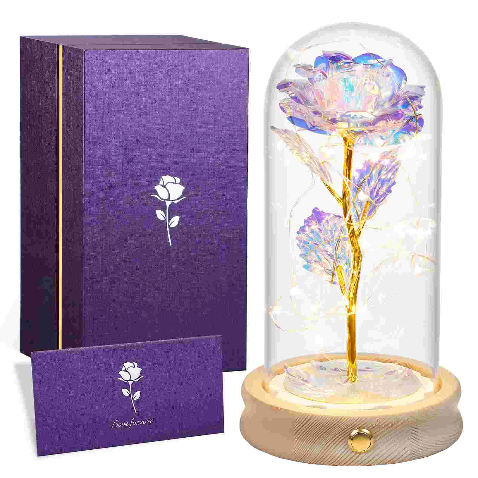 ETEREAUTY Artificial Rose Light in Glass Dome with Round Base Colorful Charming Fake LED Rose Flower Light with Stand for
ETEREAUTY Artificial Rose Light in Glass Dome with Round Base Colorful Charming Fake LED Rose Flower Light with Stand for