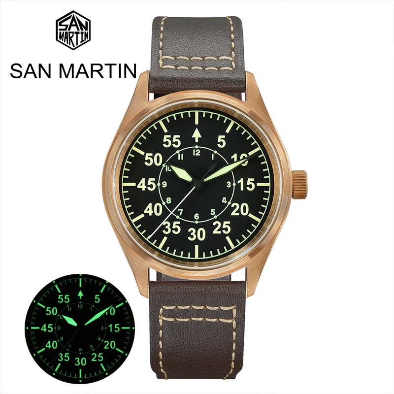 San Martin CUSN8 Solid Bronze YN55A 20ATM Automatic Diver Men's Watch Sapphire Crystal Lume Dial Leather Strap reloj de hombre
San Martin CUSN8 Solid Bronze YN55A 20ATM Automatic Diver Men's Watch Sapphire Crystal Lume Dial Leather Strap reloj de hombre