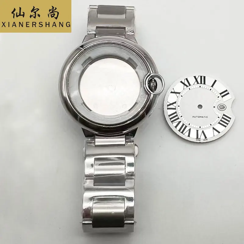 

XIANERSHANG Top 42MM Men C-ARTIER Watch Accessories 316 Stainless Steel Watchcase Dial Pointer For 8215.2813 Mechanical Movement