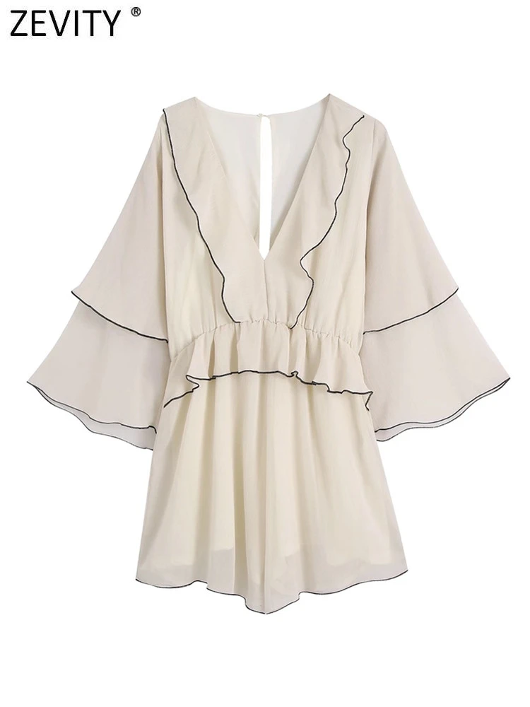 Женский шифоновый комбинезон Zevity, Модный облегающий комбинезон с V-образным вырезом, складками и оборками, с черными краями, шикарный женски...
Женский шифоновый комбинезон Zevity, Модный облегающий комбинезон с V-образным вырезом, складками и оборками, с черными краями, шикарный женски...