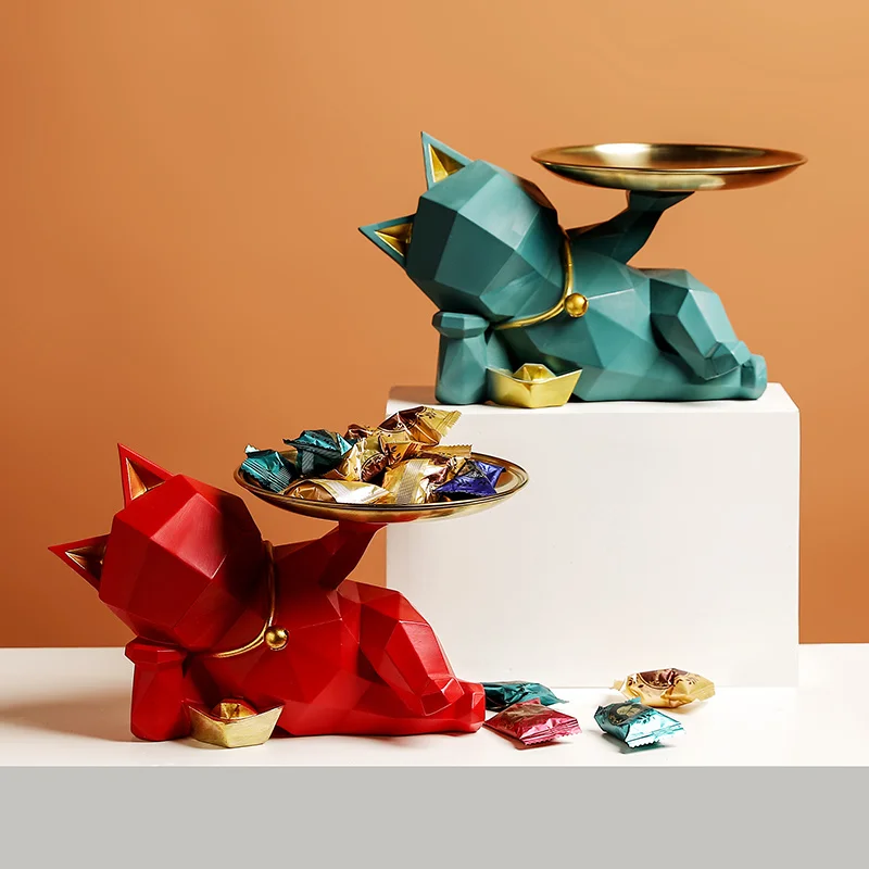 Lucky Cat Shape Red Tray Decoration Home Decor Desktop Storage Decoration Resin Statue Sculpture 
Lucky Cat Shape Red Tray Decoration Home Decor Desktop Storage Decoration Resin Statue Sculpture