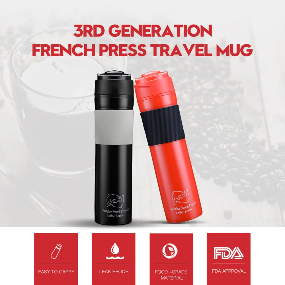 350ml Portable French Press Coffee Maker Food Grade Plastic Coffee Press Leakproof Travel Coffee Mug Extraction Kettle Outdoor
350ml Portable French Press Coffee Maker Food Grade Plastic Coffee Press Leakproof Travel Coffee Mug Extraction Kettle Outdoor