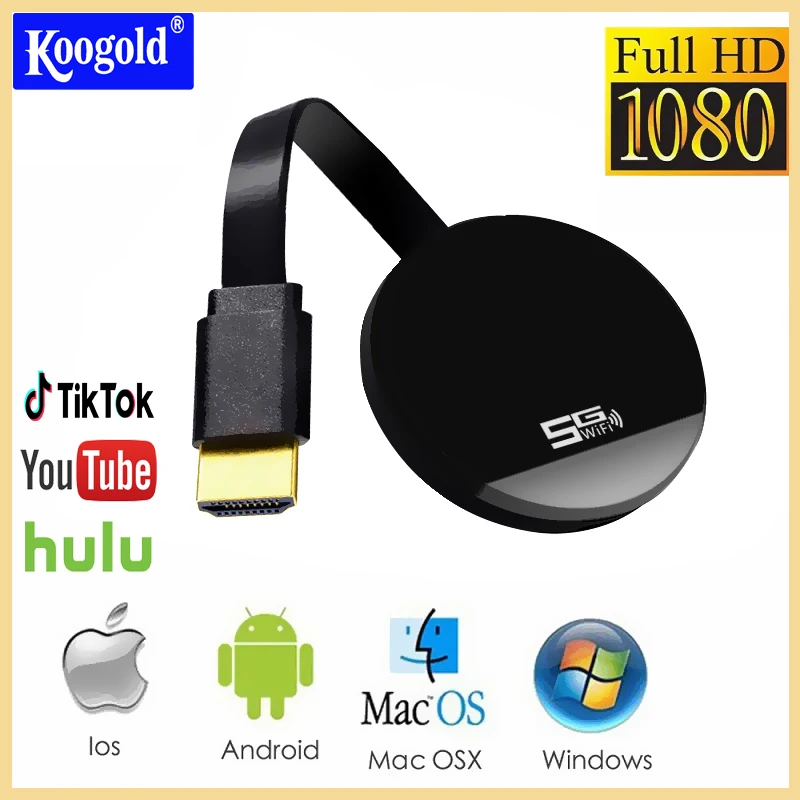 KOOGOLD G4 2.4G Miracast TV Adapter HDMI Dognle Wireless WiFi Airplay 1080P Mirror Sctreen For Android iPhone IOS Windows
KOOGOLD G4 2.4G Miracast TV Adapter HDMI Dognle Wireless WiFi Airplay 1080P Mirror Sctreen For Android iPhone IOS Windows