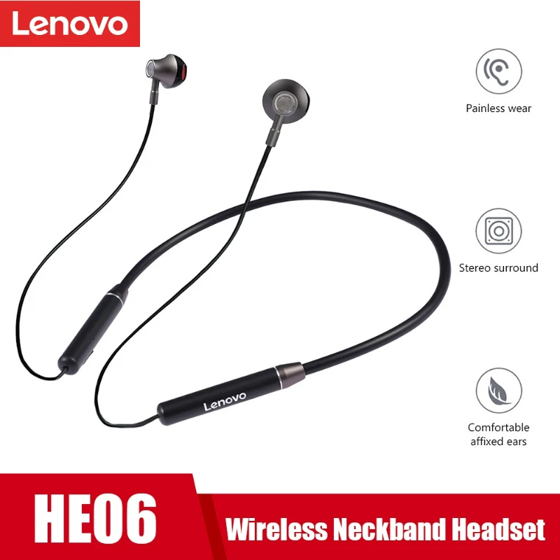 Беспроводные наушники Lenovo HE06 Bluetooth 5,0 с шейным ободом, спортивные магнитные наушники, Спортивная гарнитура для бега, водонепроницаемая IPX5 га...
Беспроводные наушники Lenovo HE06 Bluetooth 5,0 с шейным ободом, спортивные магнитные наушники, Спортивная гарнитура для бега, водонепроницаемая IPX5 га...