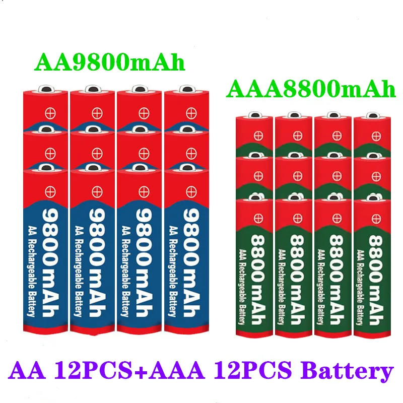 New 1.5V AA 9800 mAh+1.5V AAA 8800 mAh Alkaline1.5V Rechargeable Battery For Clock Toys Camera battery
New 1.5V AA 9800 mAh+1.5V AAA 8800 mAh Alkaline1.5V Rechargeable Battery For Clock Toys Camera battery