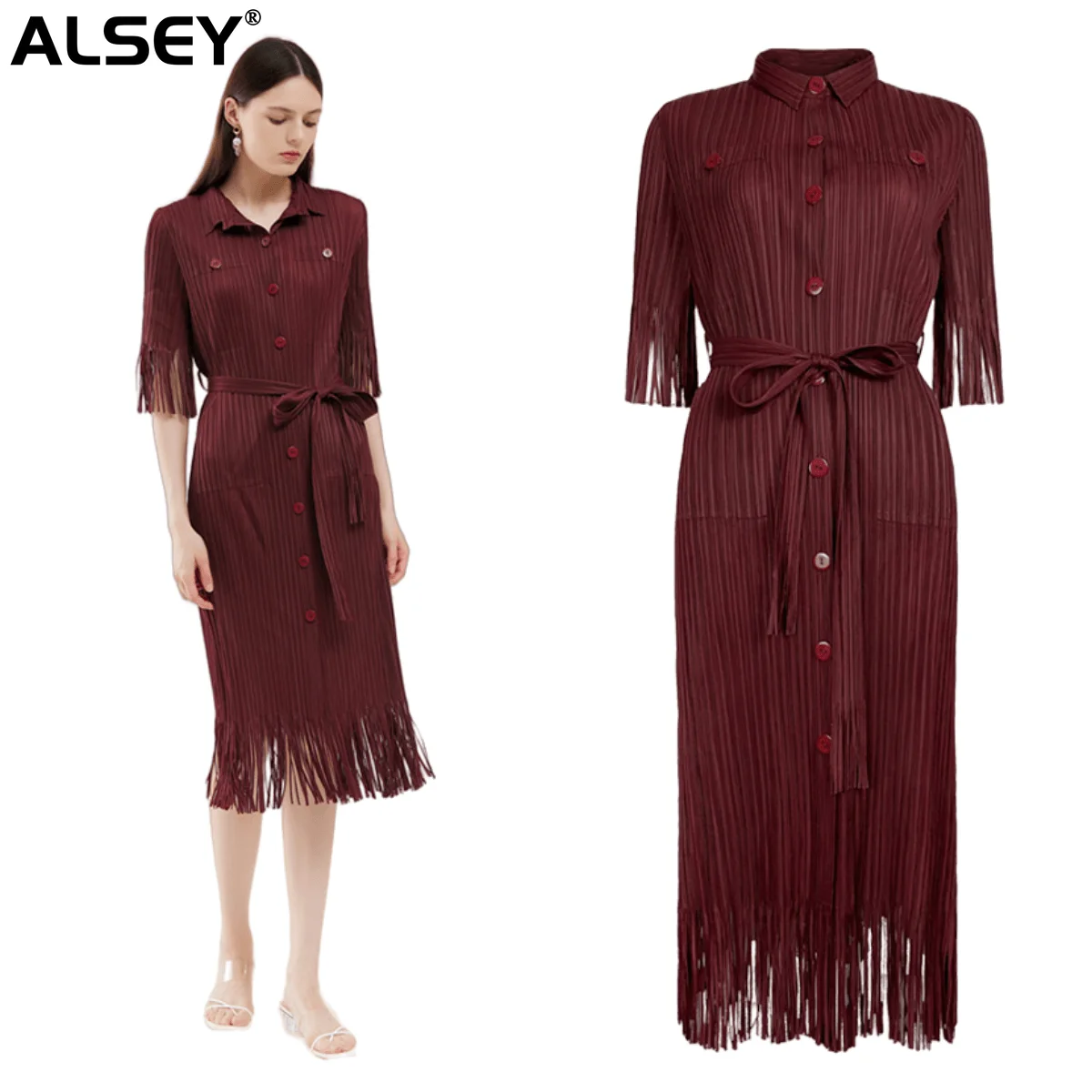 ALSEY High-quality Summer Women's 2023 Temperament Thin Waist-skimming Fringe Women's Dresses Laced Fashion Design Pleated Skirt
ALSEY High-quality Summer Women's 2023 Temperament Thin Waist-skimming Fringe Women's Dresses Laced Fashion Design Pleated Skirt