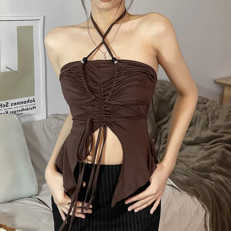 Очаровательные женские пикантные укороченные топы, женские топы с воротником хомутом и рукавами, однотонная плиссированная летняя Облегающая рубашка на завязках
Очаровательные женские пикантные укороченные топы, женские топы с воротником хомутом и рукавами, однотонная плиссированная летняя Облегающая рубашка на завязках