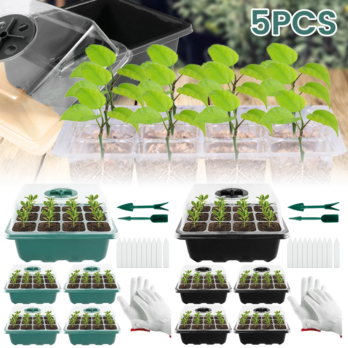Plant Nursery Tray Kit 12 Holes Plastic Seedling Tray Set with Plant Tags Gardening Tools Gloves Adjustable Humidity Temperature
Plant Nursery Tray Kit 12 Holes Plastic Seedling Tray Set with Plant Tags Gardening Tools Gloves Adjustable Humidity Temperature