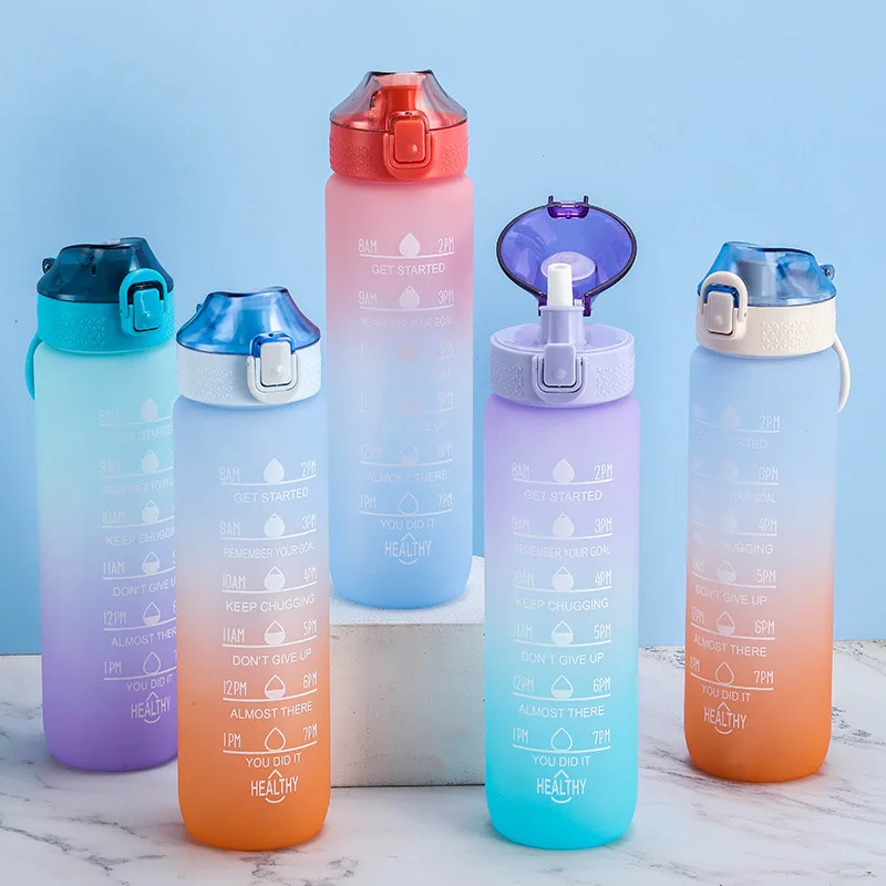 1 Liter Water Bottle With Time Marker Large Capacity Drinking Bottles With Straw Girls Portable Outdoor Fitness Sports Bottle
1 Liter Water Bottle With Time Marker Large Capacity Drinking Bottles With Straw Girls Portable Outdoor Fitness Sports Bottle