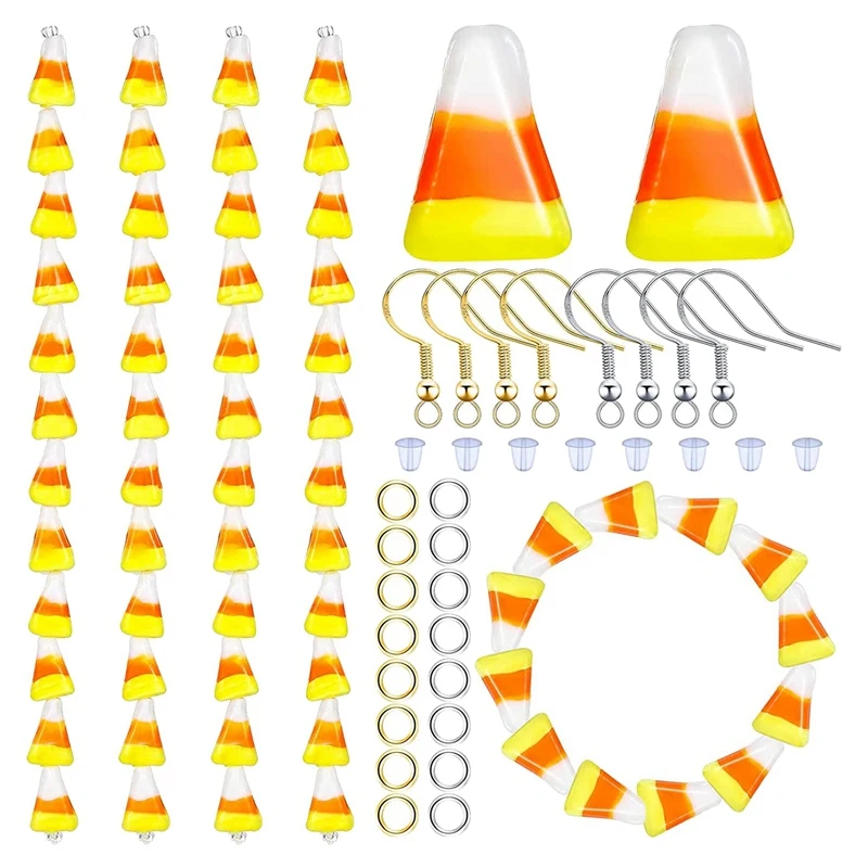 81-Pack Halloween Glass Candy Corn Beads And Earrings Women's Jewelry Set For DIY Jewelry Making Findings
81-Pack Halloween Glass Candy Corn Beads And Earrings Women's Jewelry Set For DIY Jewelry Making Findings