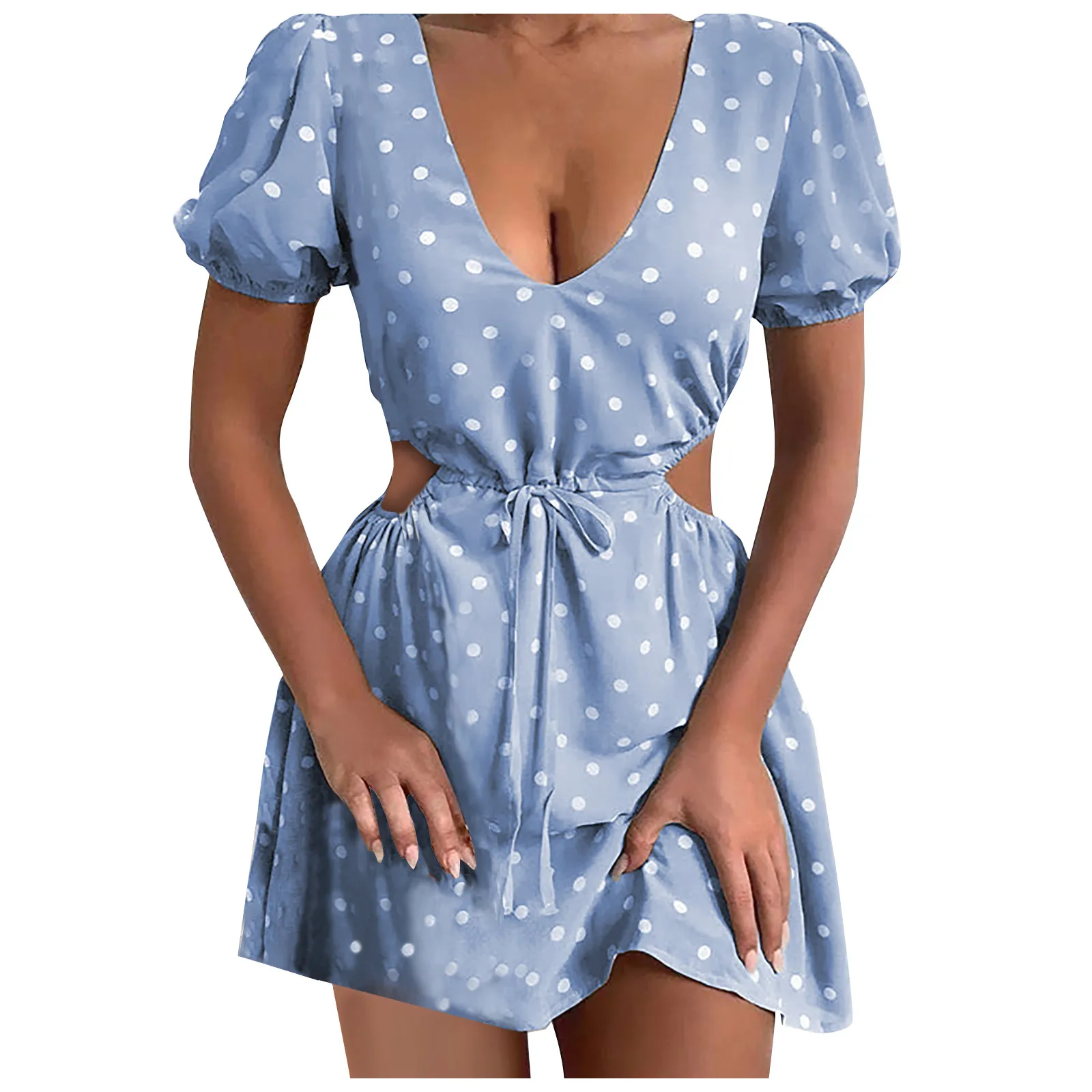 Sleeves Sexy Dress Dot Dress Women Short Hollow Mini V-Neck Waist Print Fashion Women's Patchwork Long Sleeve Party Dresses
Sleeves Sexy Dress Dot Dress Women Short Hollow Mini V-Neck Waist Print Fashion Women's Patchwork Long Sleeve Party Dresses