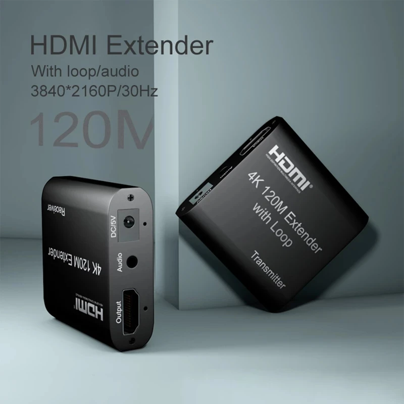 Extender HDMI RJ45 4K extender cat5 60M 120M audio Kit over ethernet cat6/5e for PS4 apple TV PC laptop HDTV | Электроника
