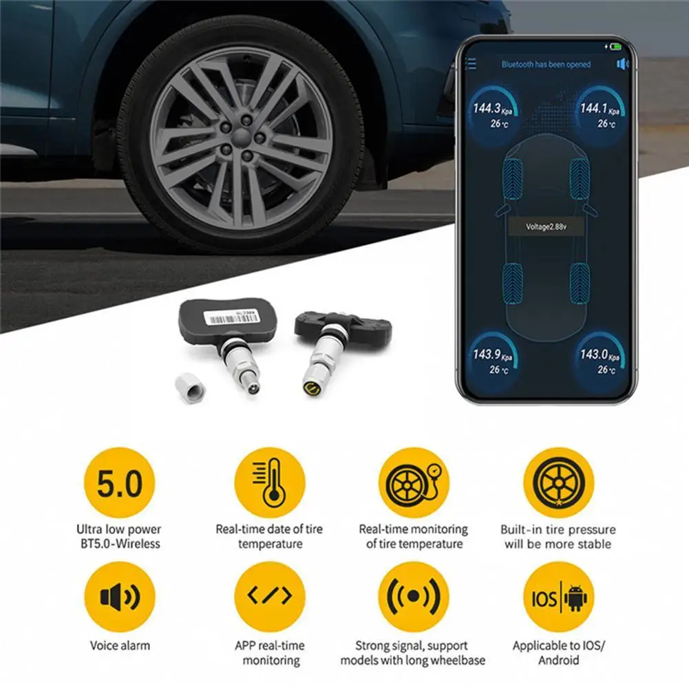 Newest 4 Pcs Car Built-in Wireless Tire Pressure Monitor Bluetooth-compatible 5.0 TPMS Compatible For Android Ios
Newest 4 Pcs Car Built-in Wireless Tire Pressure Monitor Bluetooth-compatible 5.0 TPMS Compatible For Android Ios