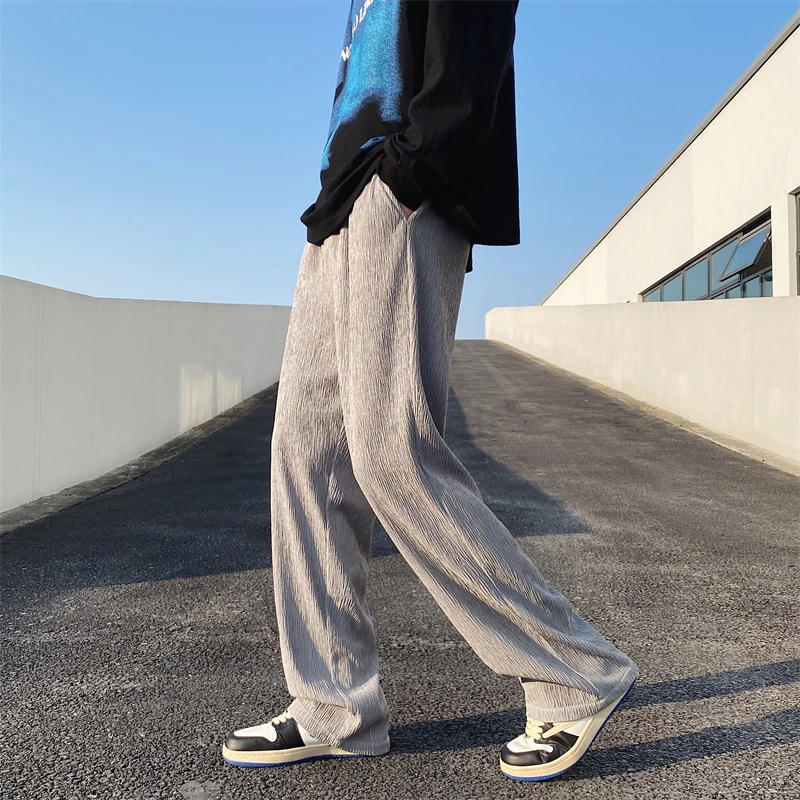 Брюки мужские с широкими штанинами, уличная одежда в Корейском стиле, модные штаны в стиле оверсайз, повседневные свободные плиссированные спортивные штаны в стиле Харадзюку
Брюки мужские с широкими штанинами, уличная одежда в Корейском стиле, модные штаны в стиле оверсайз, повседневные свободные плиссированные спортивные штаны в стиле Харадзюку
