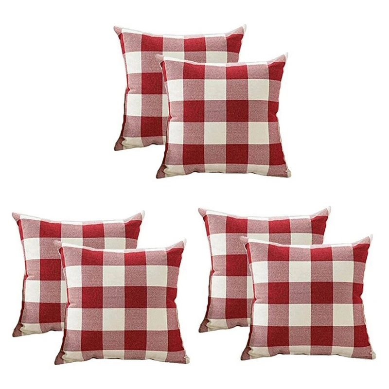 Hot 6X Christmas Throw Pillow Covers 18X18 Inch Red White Buffalo Check Plaid Cushion Case Cotton Linen Farmhouse Decorative
Hot 6X Christmas Throw Pillow Covers 18X18 Inch Red White Buffalo Check Plaid Cushion Case Cotton Linen Farmhouse Decorative