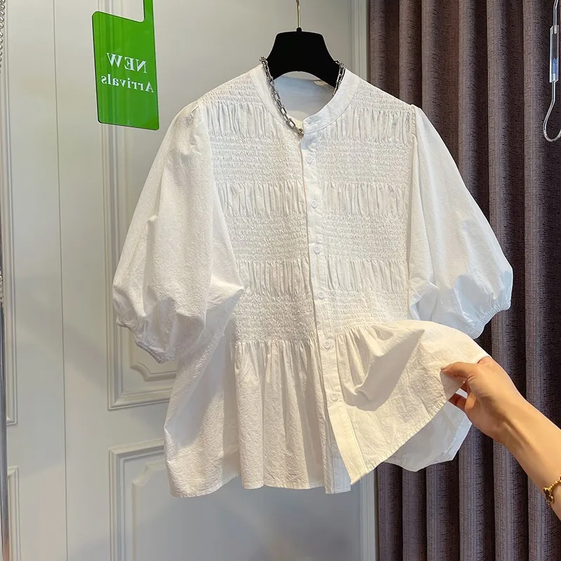 2023 Single Breasted Women Shirts Solid Puff Sleeve Japan Style Summer Loose Blouses Pleated Ins Vintage Fashion Blusas M-3XL
2023 Single Breasted Women Shirts Solid Puff Sleeve Japan Style Summer Loose Blouses Pleated Ins Vintage Fashion Blusas M-3XL