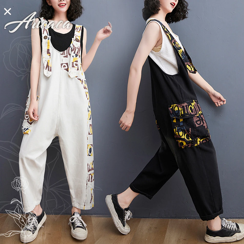 Aricaca Women Sleeveless Wide Leg Jumpsuit Rompers Pants with Pockets Women White Black Long Trousers Overalls
Aricaca Women Sleeveless Wide Leg Jumpsuit Rompers Pants with Pockets Women White Black Long Trousers Overalls