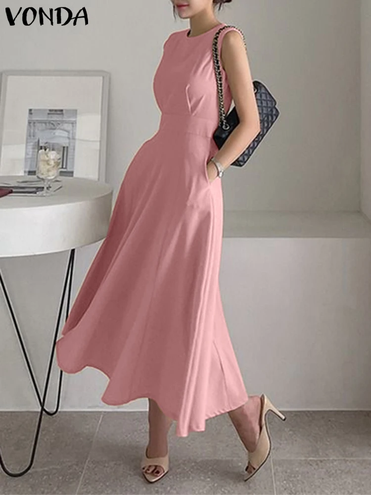 VONDA Women Maxi Sundress Summer Shirt Dress 2023 Elegant OL Style Vestidos Casual Solid Color Sleeveless Pleaed Party Robe
VONDA Women Maxi Sundress Summer Shirt Dress 2023 Elegant OL Style Vestidos Casual Solid Color Sleeveless Pleaed Party Robe