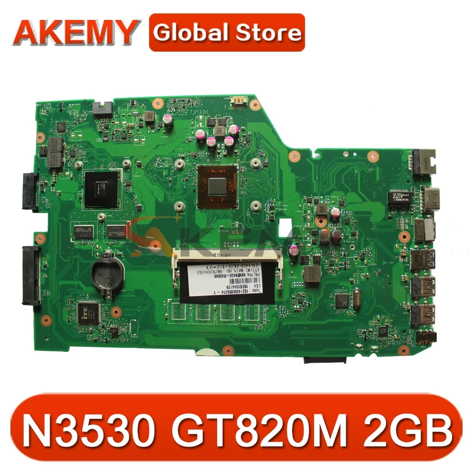 AK X751MD With N3530 CPU GeForce GT820M 2GB mainboard For ASUS K751M X751MD X751MJ A751M R752M laptop motherboard Free 4GB RAM
AK X751MD With N3530 CPU GeForce GT820M 2GB mainboard For ASUS K751M X751MD X751MJ A751M R752M laptop motherboard Free 4GB RAM