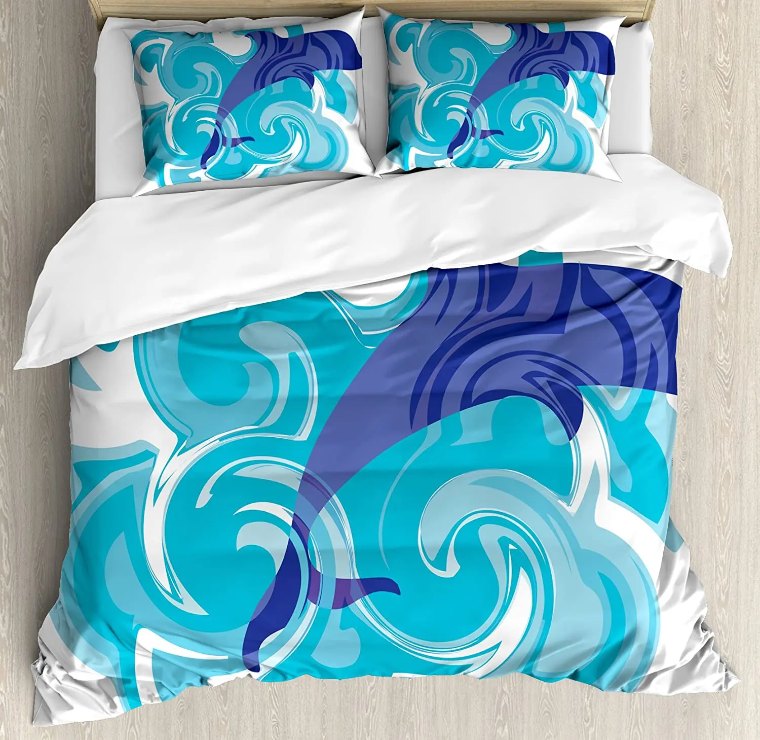 Dolphin Bedding Set For Bedroom Bed Home Abstract Representation of Waves Aqua Life Soft C Duvet Cover Quilt Cover Pillowcase
Dolphin Bedding Set For Bedroom Bed Home Abstract Representation of Waves Aqua Life Soft C Duvet Cover Quilt Cover Pillowcase