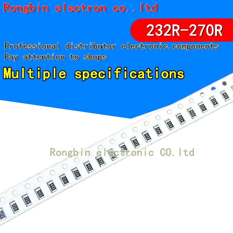 

100PCS 1206 SMD resistor 1% 1/2W 232R 237R 240R 243R 249R 255R 261R 267R 270R