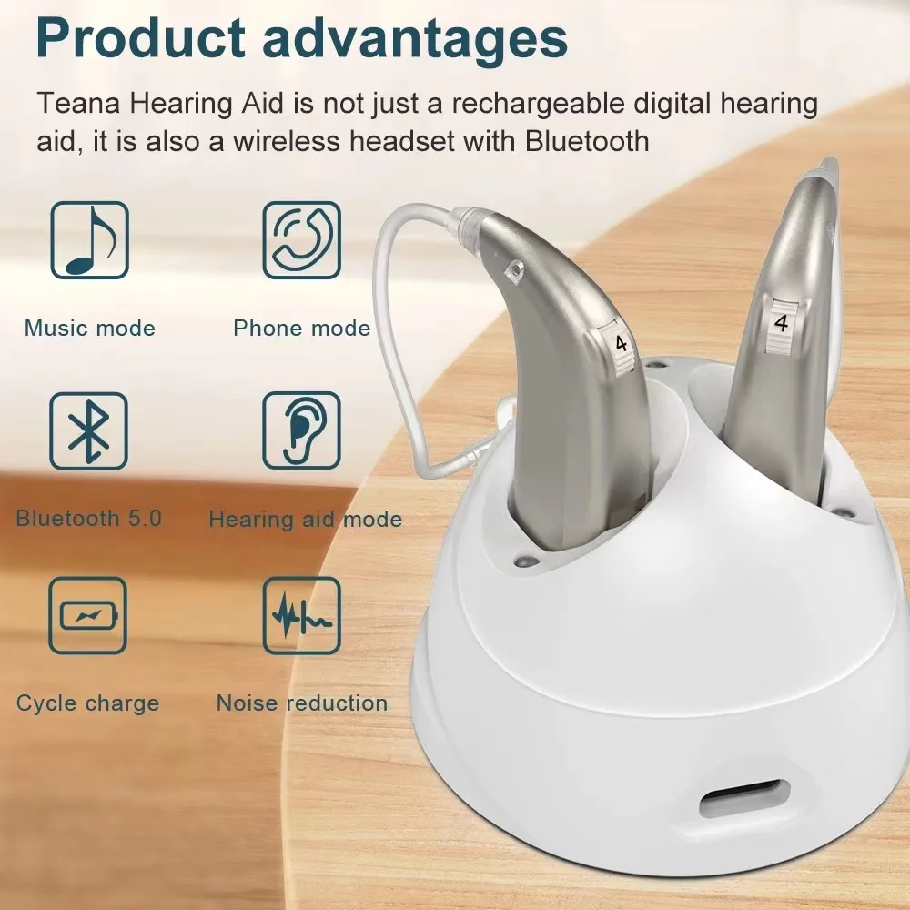 Rechargeable Bluetooth Hearing Aids Noise Reduce Sound Amplifier Connect App Audifonos Program Control Earphone For Deafness
Rechargeable Bluetooth Hearing Aids Noise Reduce Sound Amplifier Connect App Audifonos Program Control Earphone For Deafness
