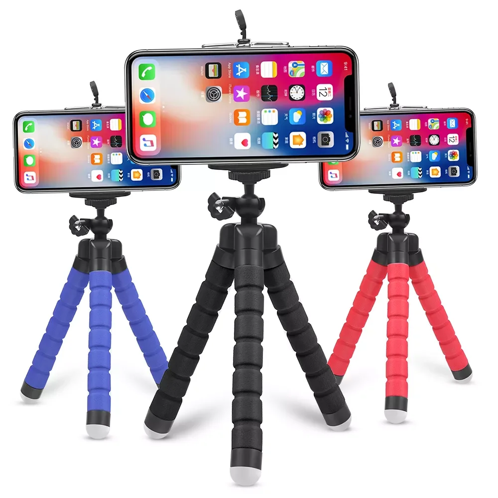 Flexible Sponge Octopus Tripod Mobile Phone Holder for iPhone Samsung Xiaomi Huawei Smartphone Tripod for Gopro 9 8 7 Camera
Flexible Sponge Octopus Tripod Mobile Phone Holder for iPhone Samsung Xiaomi Huawei Smartphone Tripod for Gopro 9 8 7 Camera