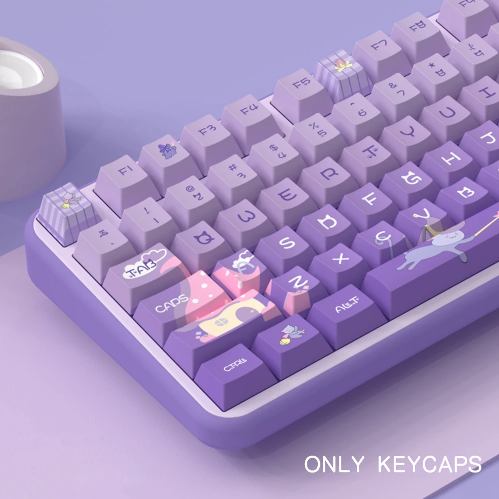 USLION 135/158 Keys Magic Cat Theme Keycaps Purple Cute Cartoon Anime Cherry Profile Key Cap For Mechanical Keyboard Mx Switches
USLION 135/158 Keys Magic Cat Theme Keycaps Purple Cute Cartoon Anime Cherry Profile Key Cap For Mechanical Keyboard Mx Switches