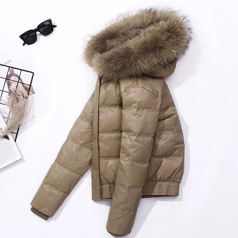 Woman Jacket Large Natural Fur White Duck Down Coat Thick Warm Zipper Down Snow Outerwear Hooded Ladies Puffer Jacket Coat G09
Woman Jacket Large Natural Fur White Duck Down Coat Thick Warm Zipper Down Snow Outerwear Hooded Ladies Puffer Jacket Coat G09