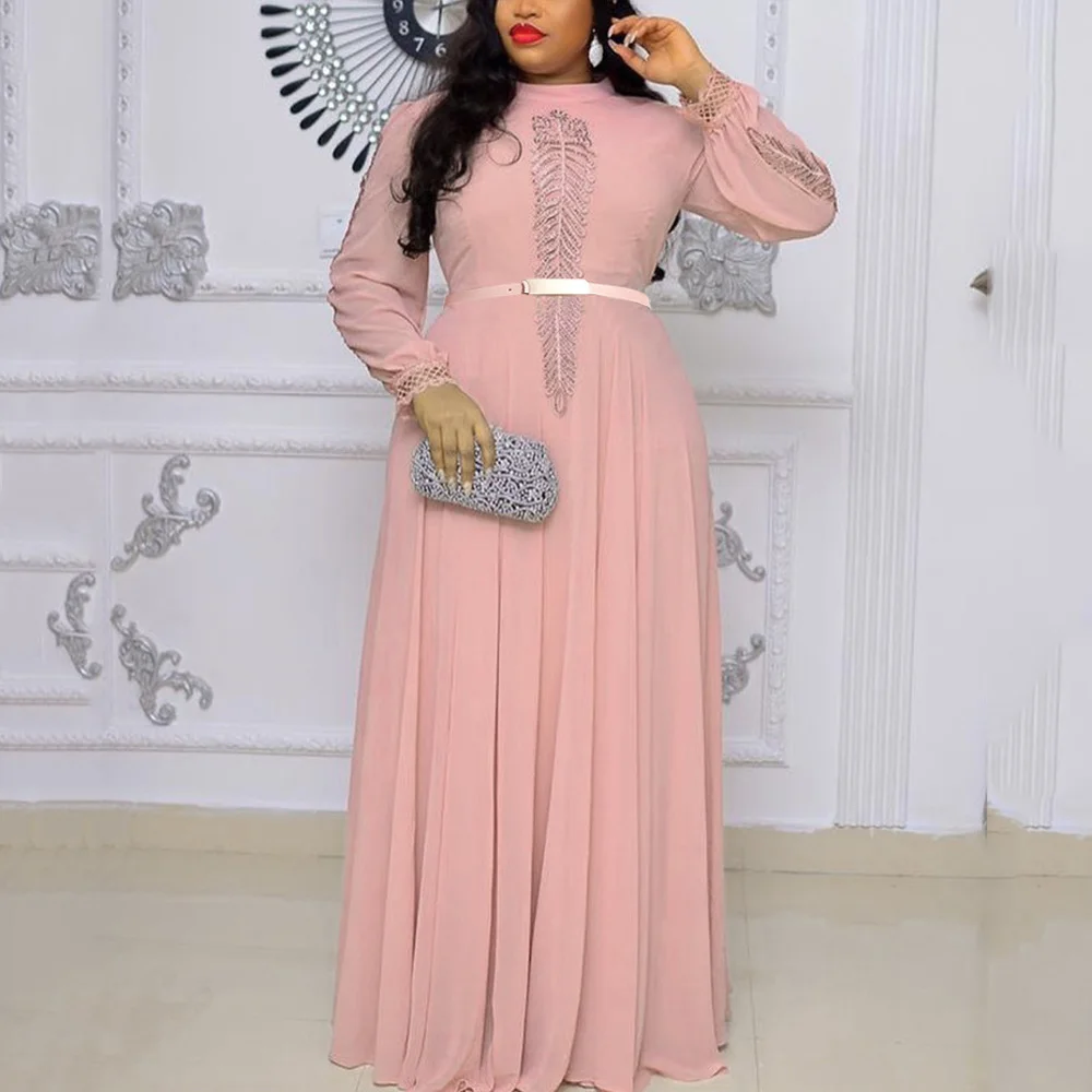 African Ladies Fashion Long Chiffon Dresses Round Neck Full Sleeve High Waisted Floor Length Luxury Birthday Party Dinner Dress
African Ladies Fashion Long Chiffon Dresses Round Neck Full Sleeve High Waisted Floor Length Luxury Birthday Party Dinner Dress