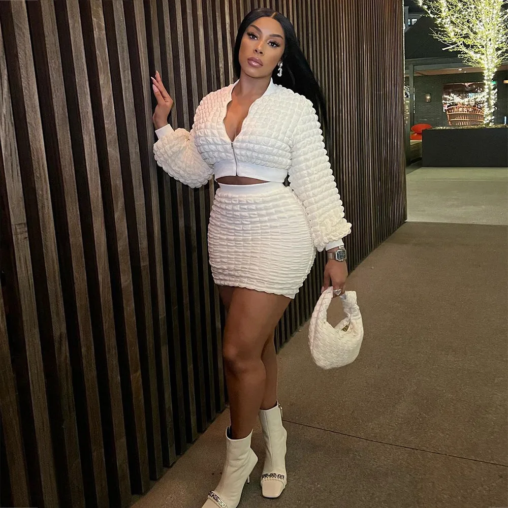 Autumn Waffles Elastic Bodycon Midi Skirt and Long Sleeve Track Jacket Two 2 Piece Dress Sets Women Birthday Party Club Outfits
Autumn Waffles Elastic Bodycon Midi Skirt and Long Sleeve Track Jacket Two 2 Piece Dress Sets Women Birthday Party Club Outfits