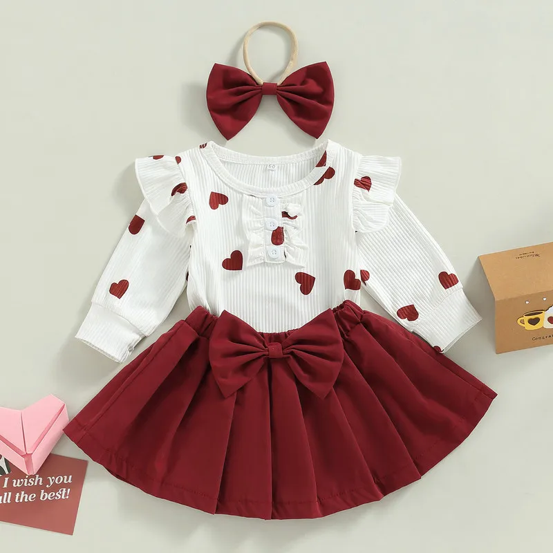 Baby Girls Jumpsuits Set Autumn Clothes Heart Long Sleeves Bodysuit and Casual Pleated Skirt Headband Outfit Baby Clothing
Baby Girls Jumpsuits Set Autumn Clothes Heart Long Sleeves Bodysuit and Casual Pleated Skirt Headband Outfit Baby Clothing