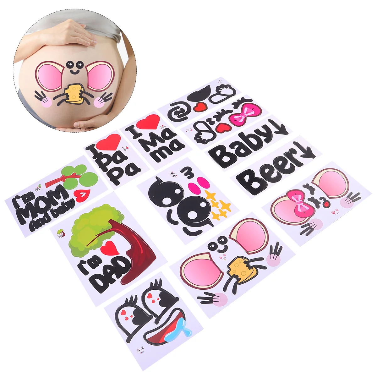 12 Sheets Pregnancy Belly Stickers Stickers Maternity Photography Props for Lady Pregnant Woman Female
12 Sheets Pregnancy Belly Stickers Stickers Maternity Photography Props for Lady Pregnant Woman Female