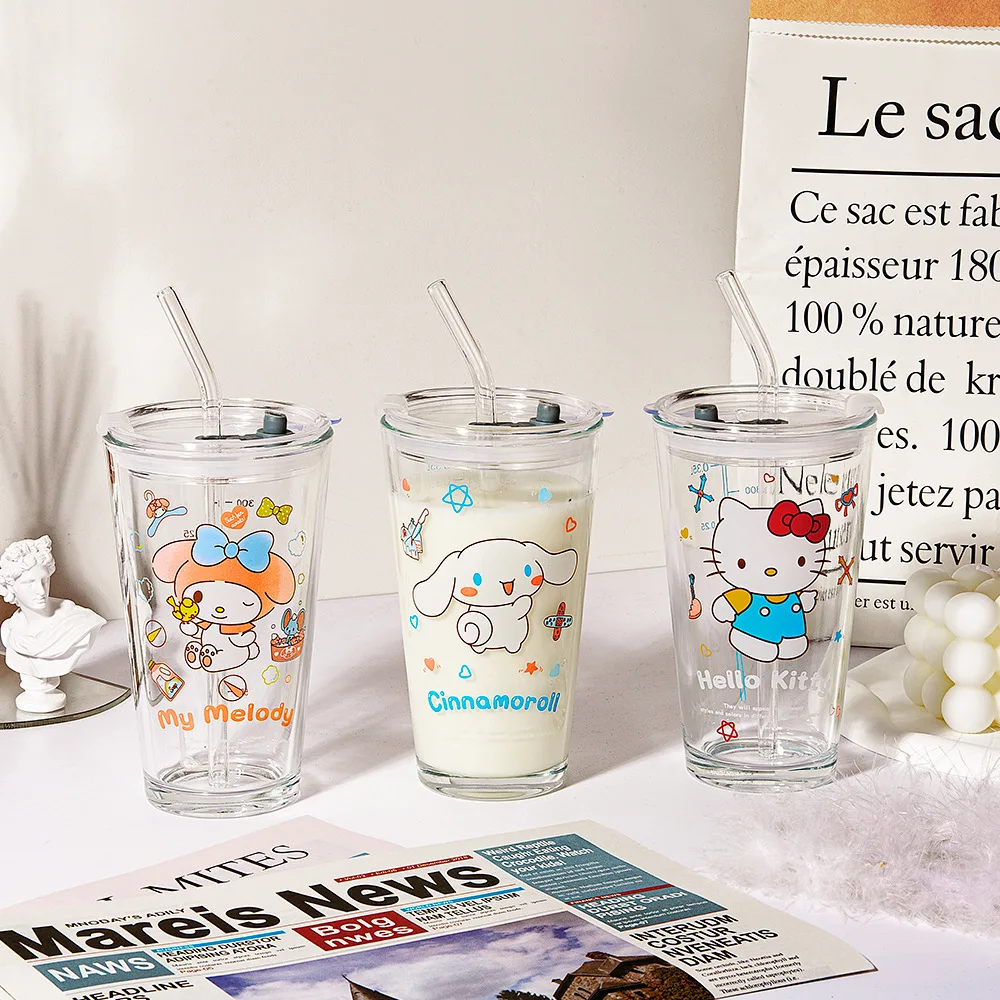 Sanrio My Melody Glass Straw Cup Cute Hello Kitty Milk Cup Juice Beverage Ins Milk Tea Cup with Lid Girl Gift Office Supply
Sanrio My Melody Glass Straw Cup Cute Hello Kitty Milk Cup Juice Beverage Ins Milk Tea Cup with Lid Girl Gift Office Supply