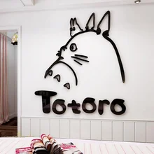 Anime Totoro 3D Wall Stickers Miyazaki Cartoon Home Accessories DIY Wallpapers Kawaii Totoro Room Decoration Wall Decor Stickers