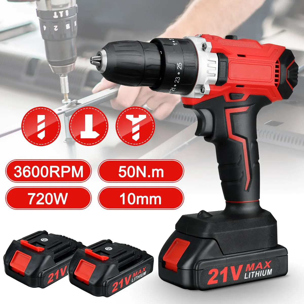 Drillpro 10 мм 21 в электрическая Ударная дрель 2 скорости 25 + 3 крутящего момента электрическая дрель перезаряжаемая отвертка для Makita 18 В батарея
Drillpro 10 мм 21 в электрическая Ударная дрель 2 скорости 25 + 3 крутящего момента электрическая дрель перезаряжаемая отвертка для Makita 18 В батарея