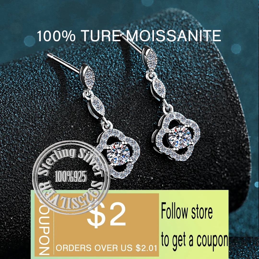 2022 new S925 Sterling Silver 0.6ct D Color Moissanite Earrings Four Leaf Her Erague Wild Manufacturers Direct
2022 new S925 Sterling Silver 0.6ct D Color Moissanite Earrings Four Leaf Her Erague Wild Manufacturers Direct