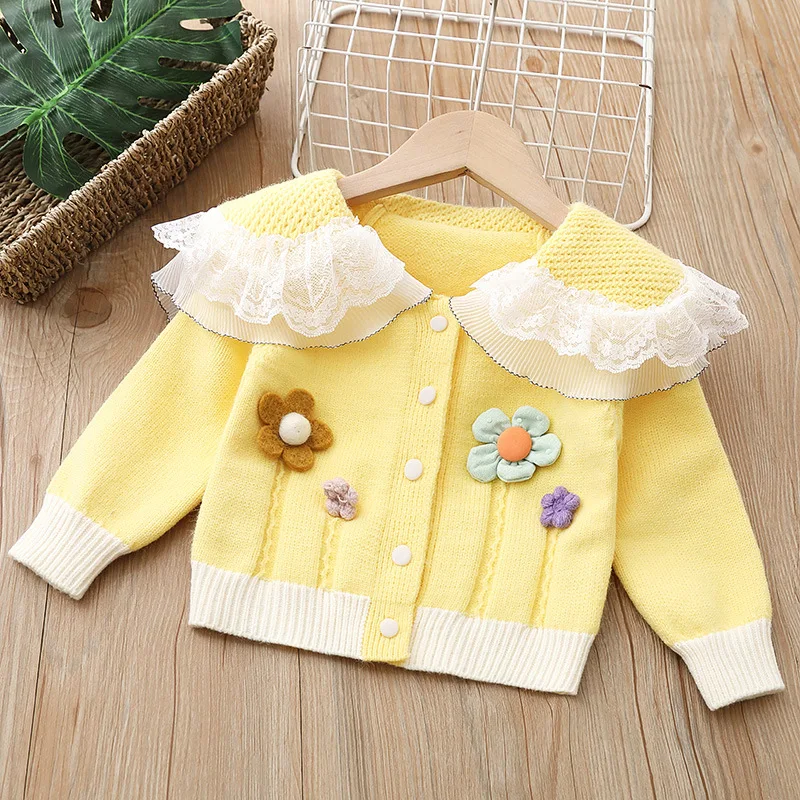 Girls Cardigan Jackets 2022 Autumn New Baby Sweet Girls Clothing Kids Children Top Lace Lapel Knit Jacket For Girls
Girls Cardigan Jackets 2022 Autumn New Baby Sweet Girls Clothing Kids Children Top Lace Lapel Knit Jacket For Girls