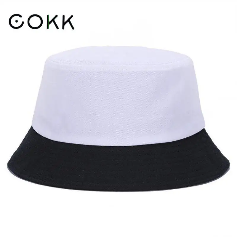 

COKK Панама, женская, мужская, летняя, весенняя, 100% хлопок, Солнцезащитная шляпа, уличная, повседневная, рыбацкая Кепка, кепка Gorros, одноцветная, Kpop