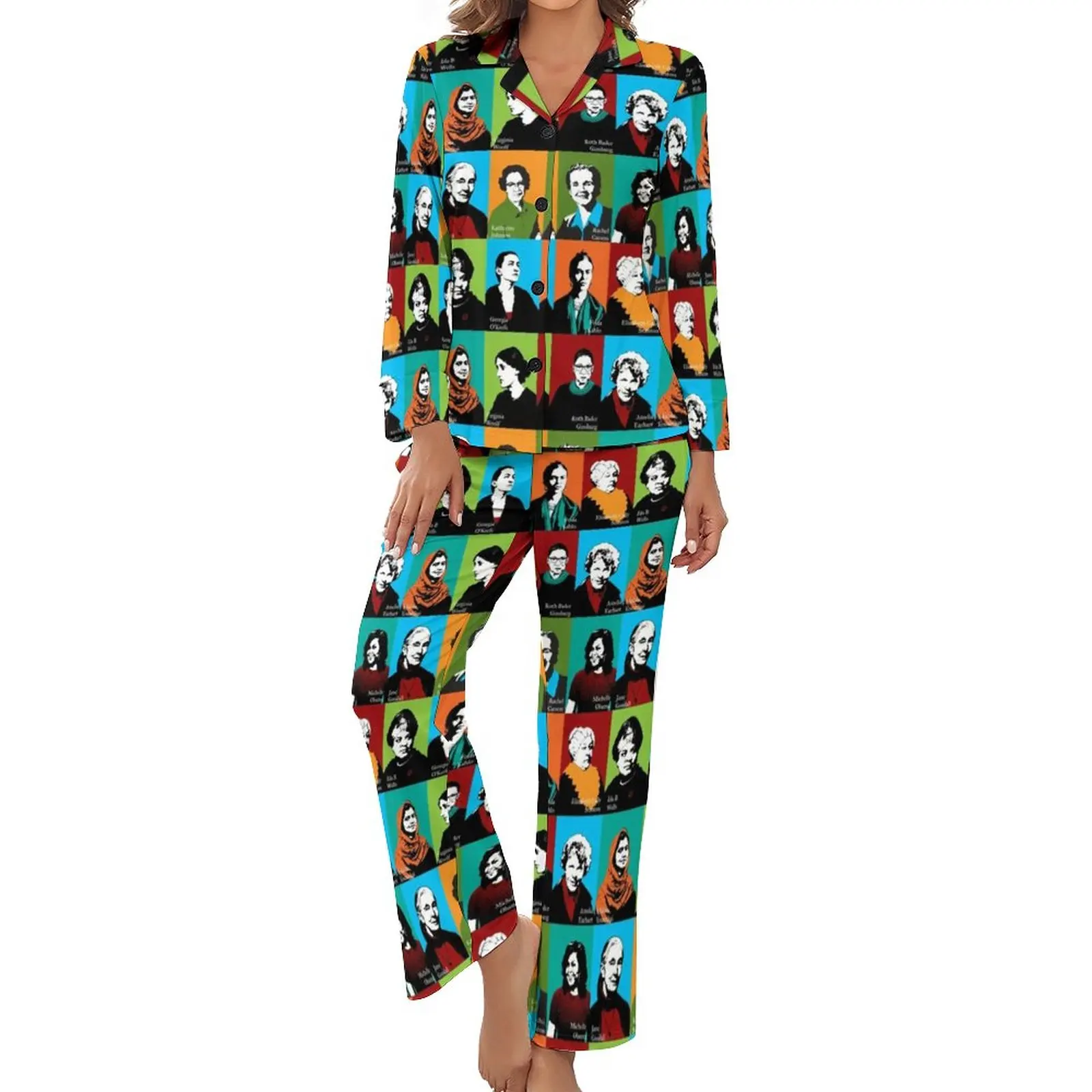 Womens Rights Pajamas Long Sleeve Feminist Icons Print 2 Pieces Casual Pajama Sets Daily Lady V Neck Fashion Nightwear
Womens Rights Pajamas Long Sleeve Feminist Icons Print 2 Pieces Casual Pajama Sets Daily Lady V Neck Fashion Nightwear